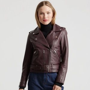 Nearly new Quince leather motorcycle jacket